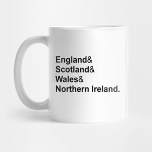 "England & Scotland & Wales & Northern Ireland" UK, Britain Mug